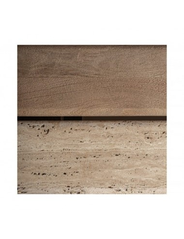 Mesa De Centro Jacquard Madera De Mango 80x90,8x20 Estilo Contemporáneo - 6