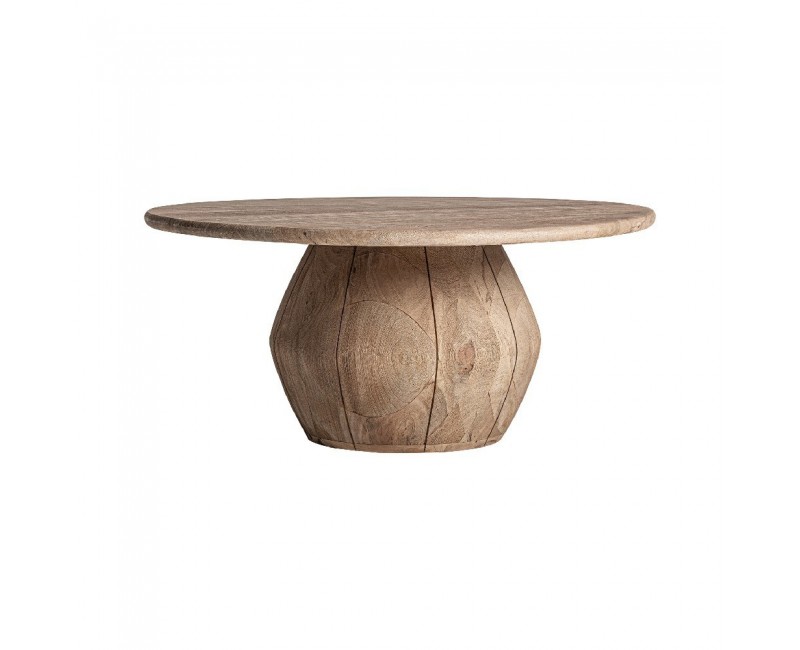 Mesa De Centro Jacquard Madera De Mango 90x90x42 Estilo Contemporáneo - 1