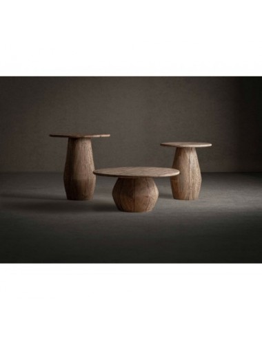 Mesa De Centro Jacquard Madera De Mango 90x90x42 Estilo Contemporáneo - 5