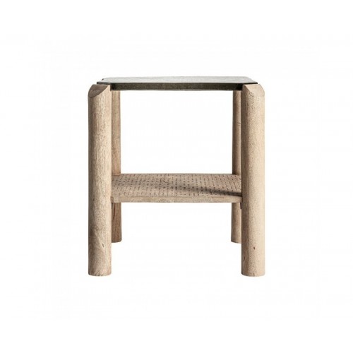 Mesa Auxiliar Jacquard Madera De Mango 62x62x66 Estilo Contemporáneo - 1