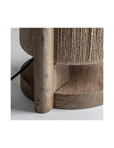 Lámpara De Sobremesa Jacquard Madera De Mango 17x15x47 Estilo Contemporáneo - 1