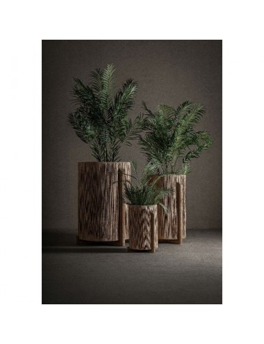 Macetero Jacquard Madera De Mango 43x41x65 Estilo Contemporáneo - 5