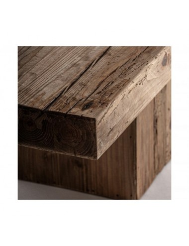 Mesa De Centro Breive Madera De Pino Reciclado 180x48x40 Estilo Rústico - 3