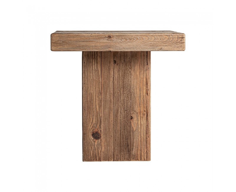 Mesa Auxiliar Breive Madera De Pino Reciclado 60x60x60 Estilo Rústico - 1