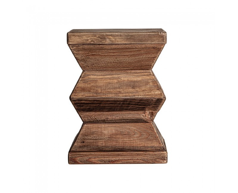 Taburete Breive Madera De Pino Reciclado 31x31x42 Estilo Rústico - 1