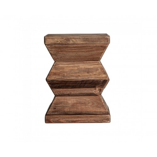 Taburete Breive Madera De Pino Reciclado 31x31x42 Estilo Rústico - 1