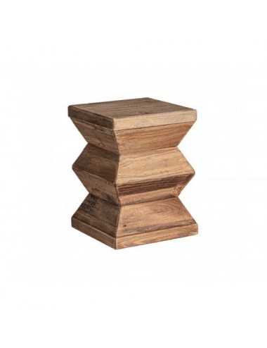Taburete Breive Madera De Pino Reciclado 31x31x42 Estilo Rústico - 1
