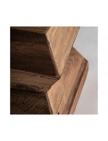 Taburete Breive Madera De Pino Reciclado 31x31x42 Estilo Rústico - 3