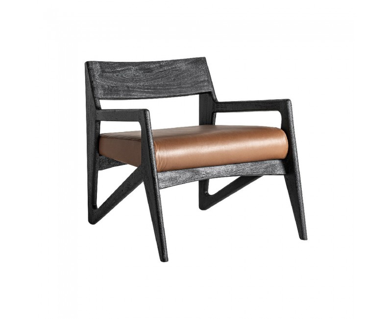 Sillón Beslon Madera De Acacia 67x60x70 Estilo Contemporáneo - 1