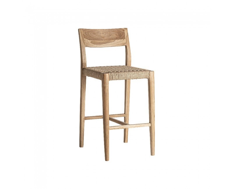 Taburete Vercelli Madera De Teka 42x51x95 Estilo Colonial - 1