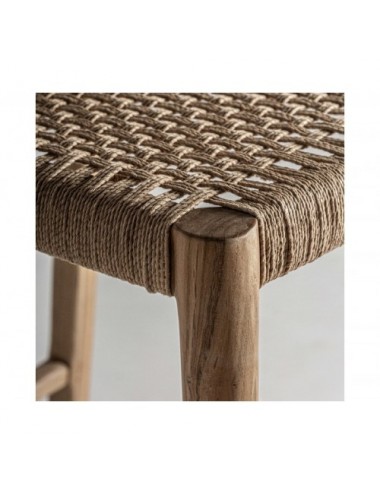 Taburete Vercelli Madera De Teka 42x51x95 Estilo Colonial - 5