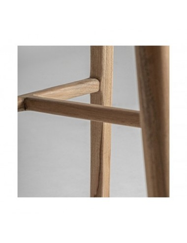 Taburete Vercelli Madera De Teka 42x51x95 Estilo Colonial - 7