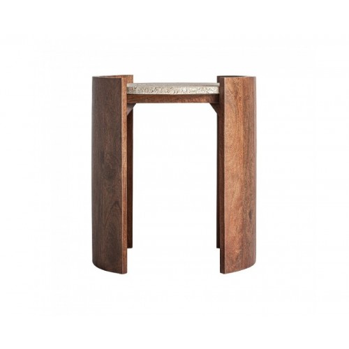 Mesa Auxiliar Tivoli Travertino 50x46x56 Estilo Contemporáneo - 1