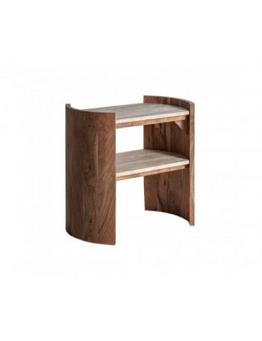 Mesa Auxiliar Tivoli Travertino 60x35x56 Estilo Contemporáneo - 1