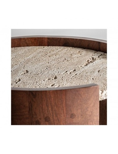 Mesa Auxiliar Tivoli Travertino 60x35x56 Estilo Contemporáneo - 3