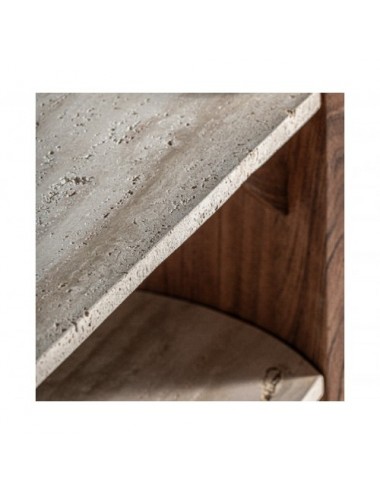 Mesa Auxiliar Tivoli Travertino 60x35x56 Estilo Contemporáneo - 5