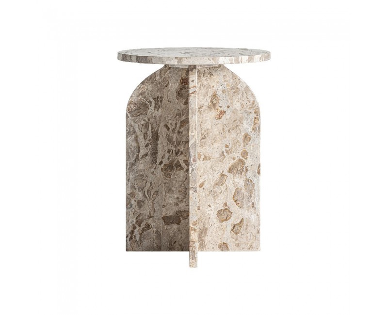 Mesa Auxiliar Alessano Mármol 43x43x56 Estilo Art Deco - 1
