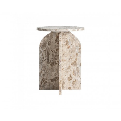 Mesa Auxiliar Alessano Mármol 43x43x56 Estilo Art Deco - 1