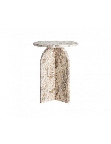 Mesa Auxiliar Alessano Mármol 43x43x56 Estilo Art Deco - 1