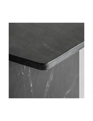 Mesa Auxiliar Marquina Mármol 38x30x51 Estilo Art Deco - 3