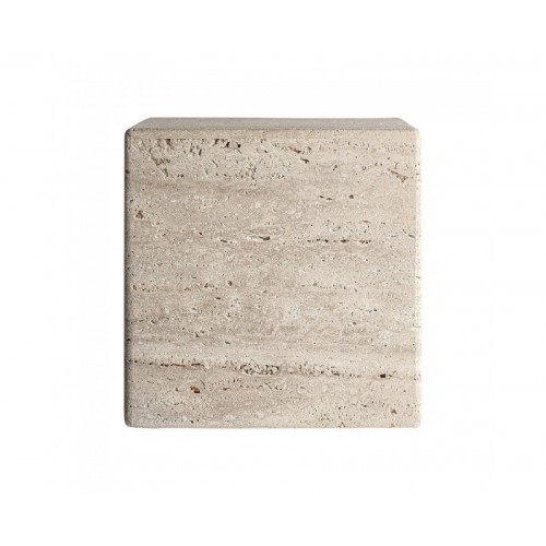 Mesa De Centro Rapolano Travertino 45x45x45 Estilo Art Deco - 1