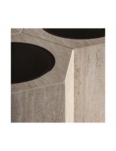 Mesa De Centro Thiennes Travertino 60x61x38 Estilo Art Deco - 3