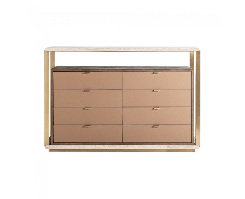 Cómoda Monza Travertino 134x50x89 Estilo Art Deco - 1