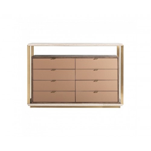 Cómoda Monza Travertino 134x50x89 Estilo Art Deco - 1