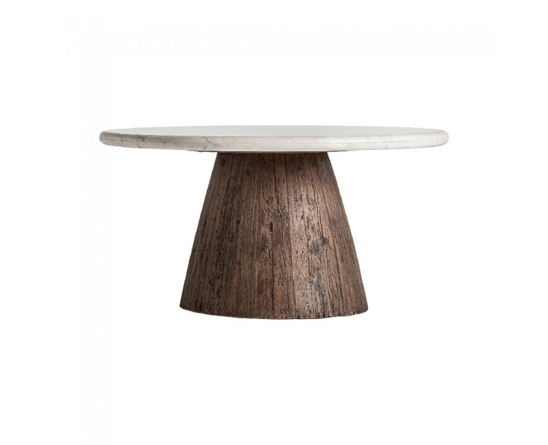 Mesa De Centro Skorup Madera Recuperada 80x80x43 Estilo Rústico - 1