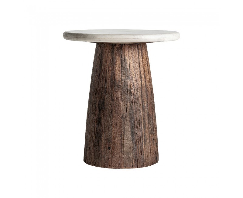 Mesa Auxiliar Skorup Madera Recuperada 45x45x50 Estilo Rústico - 1