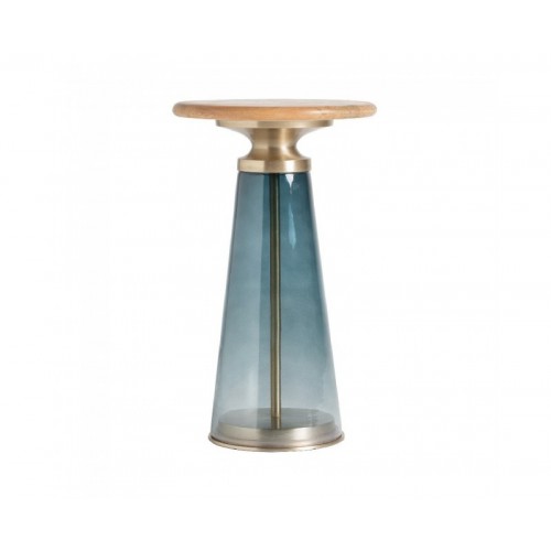 Mesa Auxiliar Haugan Vidrio 30x30x52 Estilo Art Deco - 1