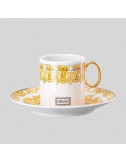 Taza café expreso y plato Medusa Rhapsody porcelana blanco dorado Versace - 1