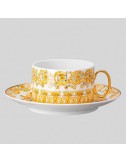 Juego de taza de té y plato Medusa Rhapsody porcelana blanco dorado - 1