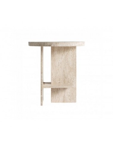 Mesa Auxiliar Thiennes Travertino 50x50x55 Estilo Art Deco - 1