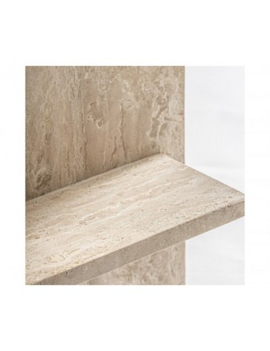 Mesa Auxiliar Thiennes Travertino 50x50x55 Estilo Art Deco - 4