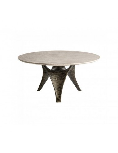 Mesa Comedor Laize Travertino 150x150x75 Estilo Art Deco - 1