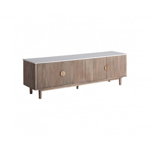 Mueble Tv Zerf Madera De Mango 200x45x60 Estilo Contemporáneo - 1