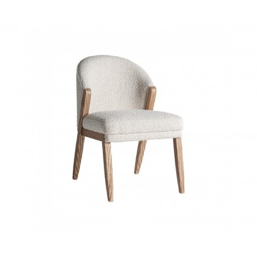 Silla Prati Bouclé Madera De Pino 55x67x85 Estilo Contemporáneo - 1