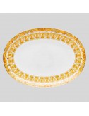Fuente ovalada Medusa Rhapsody porcelana blanco dorado 33 cm Versace - 1