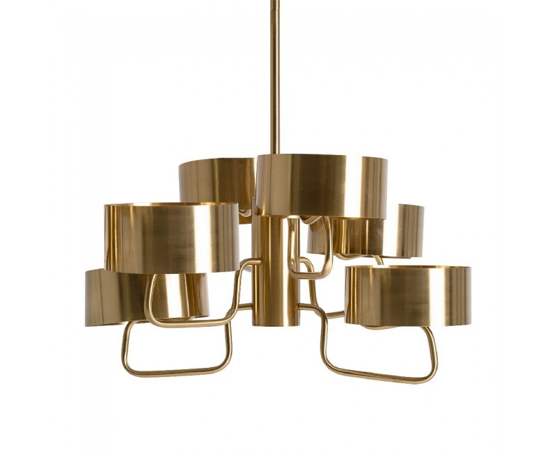 Lámpara De Colgar Bruna Acero 63x67x149 Estilo Art Deco - 1