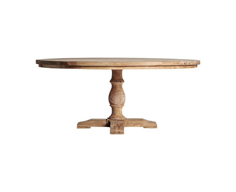 Mesa Comedor Gyor Madera De Teka Reciclada 180x180x77 Estilo Colonial - 1