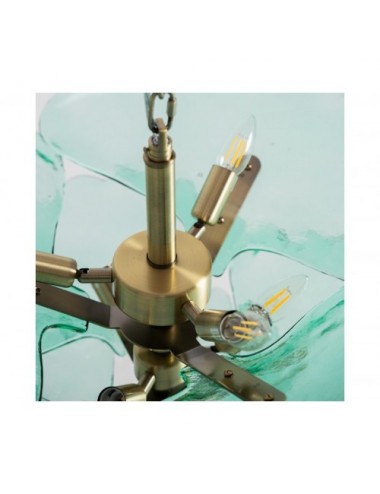 Lámpara De Colgar Mezzola Cristal 68x68x46 Estilo Vintage - 5