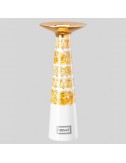 Portavelas Medusa Rhapsody 25 cm porcelana blanco dorado Versace - 1