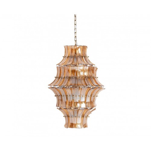 Lámpara De Colgar Lierna Cristal 53x53x76 Estilo Vintage - 1