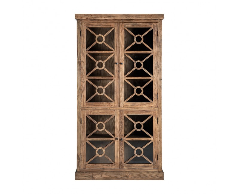 Vitrina Norvik Madera De Olmo 110x40x205 Estilo Contemporáneo - 1