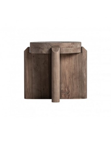 Taburete Jacquard Madera De Olmo 49x49x45 Estilo Contemporáneo - 1