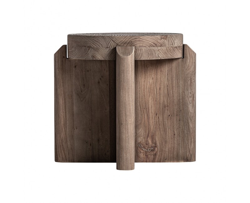 Taburete Jacquard Madera De Olmo 49x49x45 Estilo Contemporáneo - 1