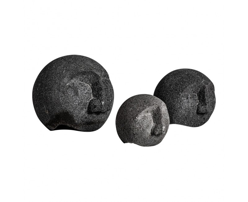 Figura Decorativa J 3 Piedra Volcánica 27x27x24 24x24x20 17x17x15 Estilo Contemporáneo - 1