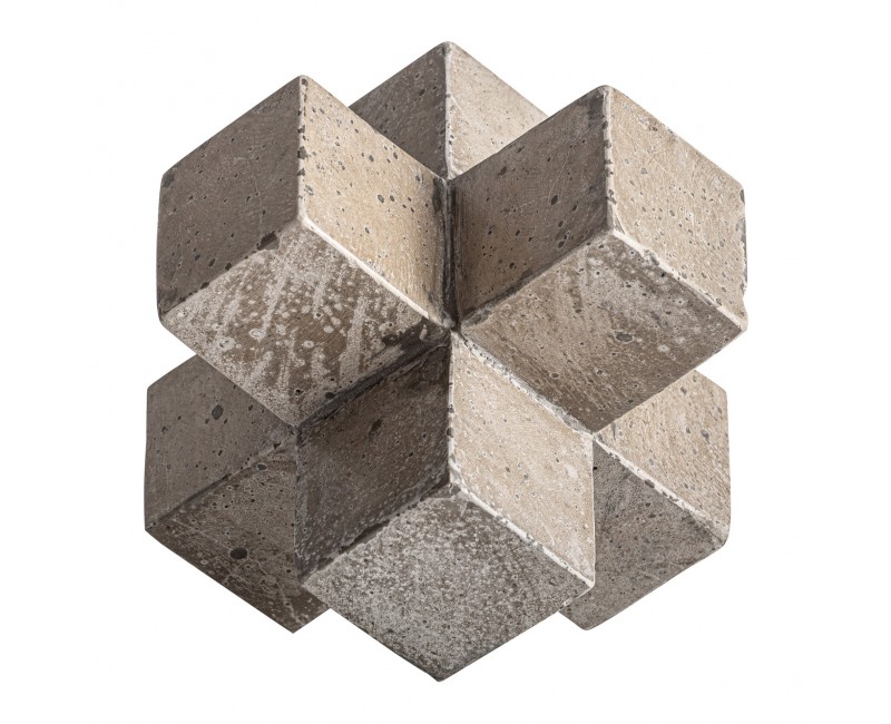 Figura Decorativa Kubo Cemento 22x22x22 Estilo Contemporáneo - 1