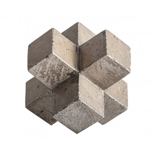 Figura Decorativa Kubo Cemento 22x22x22 Estilo Contemporáneo - 1